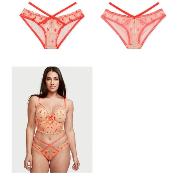 VICTORIAS SECRET DREAM ANGELS HEART EMBROIDERED KEYHOLE CHEEKY PANTY - Picture 5 of 6